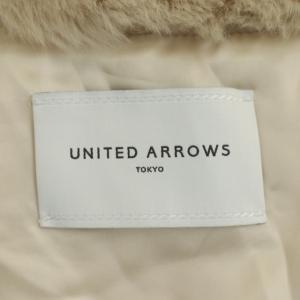 UNITED ARROWS フェイクファーショートコート ノーカラー 総裏地 36 ベージュ