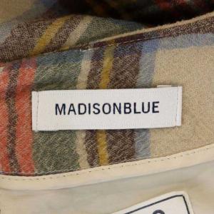 MADISONBLUE ウール チェックロングスカート フレア フィッシュテール くすみカラー 00 ベージュ マルチカラー
