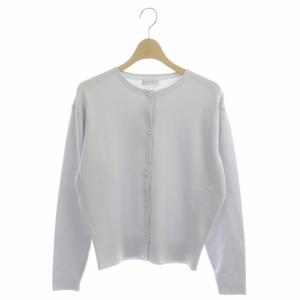 TOMORROWLAND キュプラスムース クルーネックカーディガン ニット 長袖 S ライトブルー