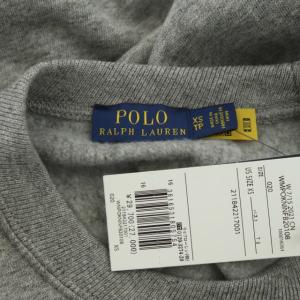 POLO RALPH LAUREN ロゴ刺繍 スウェット トレーナー 裏起毛 長袖 XS グレー