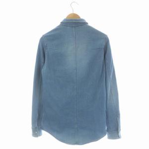 RIPVANWINKLE スウェットデニムシャツ 長袖 ステンカラー 5 インディゴブルー