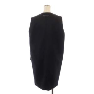 Martin Margiela 6 MM6 TWILLジャンパースカート ワンピース 膝丈 ノースリーブ 深Vネック 36 ブラック