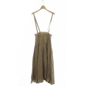 22SS イレヘムギャザースカート サロペットスカート ロング 36 ベージュ