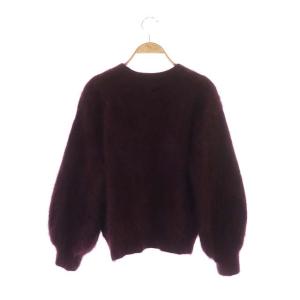 GRACE CONTINENTAL ラグラン畦ニットトップ セーター 長袖 プルオーバー ウール 36 ボルドー