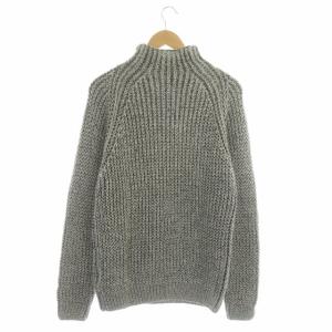Ermenegildo Zegna ローゲージ ハイネック ニット セーター プルオーバー 長袖 ウール モヘヤ混 S アイボリー ブラック