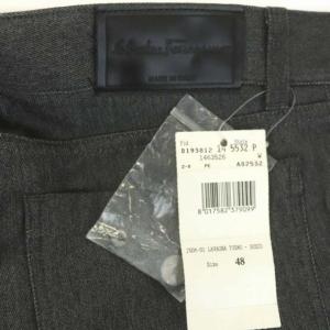 Salvatore Ferragamo ウールコットンテーパードパンツ ジッパーフライ 48 グレー