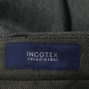 INCOTEX ウール テーパードパンツ スラックス 46 グレー ブラック