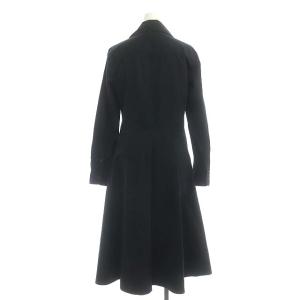 POLO RALPH LAUREN シャツワンピース コットン 長袖 フレア 膝丈 レースアップ 0 黒 ブラック