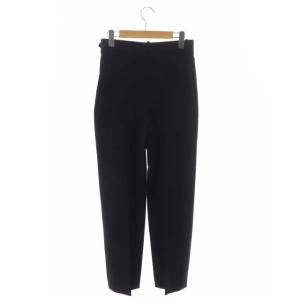 HERMES VINTAGE パンツ スラックス ハイウエスト  馬車タグ ウール 38 黒 ブラック