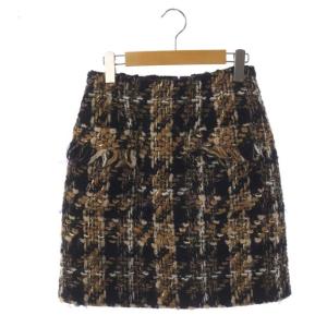 21AW チェック ツイード ミニスカート 台形 36 マルチカラー