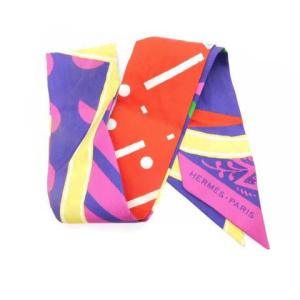 JEU DE SOIE UNIFORME ツイリースカーフ 総柄 シルク マルチカラー