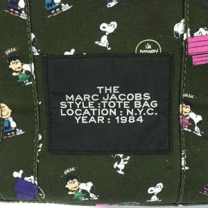 MARC JACOBS PEANUTS THE SMALL TOTE BAG スヌーピー柄 ワッペン キャンバス グリーン