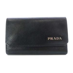 キーケース 6連 ロゴプレート サフィアーノレザー NERO 黒 ブラック 2M0025