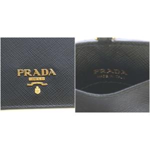 PRADA パスケース ロゴプレート サフィアノメタル 黒