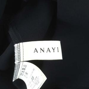ANAYI 20AW ダブルクロスタイワンピース ひざ丈 長袖 38 ダークネイビー