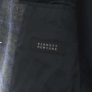 BARNEYS NEW YORK テーラードジャケット 2B 総裏地 チェック柄 40 グレー ブルー