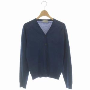 JONH SMEDLEY ニット カーディガン 長袖 ウール Vネック 2 ブルー