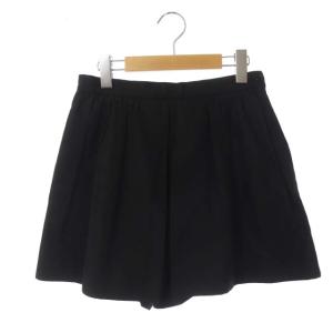 ショートパンツ キュロットスカート タック ギャザー 36 ブラック