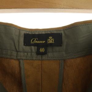 Drawer リネンショートパンツ ハーフパンツ タック 40 茶 ブラウン