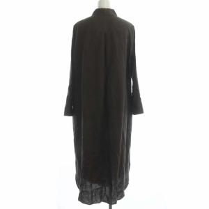 Plage Linen シャツワンピース ロング 長袖 36 茶色 ブラウン