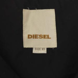DIESEL ナイロン ロングパーカー ミドル丈 総柄 XS 黒 ブラック ベージュ