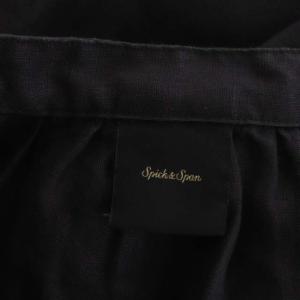 Spick&Span 20SS リネンバンドカラーワンピース ロング 半袖 38 ダークグレー