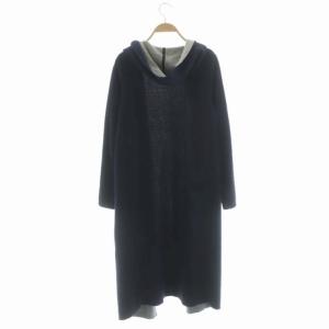 Theory cashcotton dania ll ガウン コーディガン ニット ロング 長袖 フード カシミヤ混 S ネイビー
