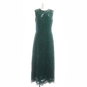 18AW レースミッドドレス ワンピース ロング ノースリーブ 36 グリーン