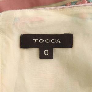 TOCCA PRIMULA JULIAN ドレス ワンピース ノースリーブ ミモレ丈 フレア 花柄 0 ライトベージュ ピンク 緑