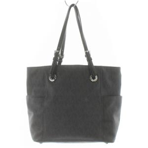 MICHAEL KORS MH モノグラム トートバッグ ハンドバッグ レザー 黒 ブラック グレー