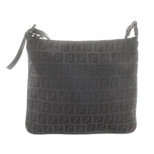FENDI ズッキーノ ショルダーバッグ ズッカ柄 ナイロン レザー ブラウン ブラック