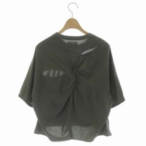 Ameri VINTAGE 20SS BACK DETAIL TEE バックディティールTシャツ カットソー 半袖 クルーネック F カーキ