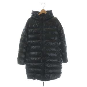 ACE ダウンコート アウター ジップアップ ロング フード 40 ブラック