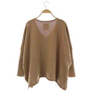 L'Appartement ニット カットソー コットン Vネック 長袖 茶 ブラウン