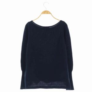 L'Appartement ニット カットソー ボートネック コットン 長袖 紺 ネイビー