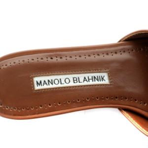 MANOLO BLAHNIK L'Appartemen取扱い FLAT SANDAL ミュール サンダル レザー 35 22cm 茶 ブラウン