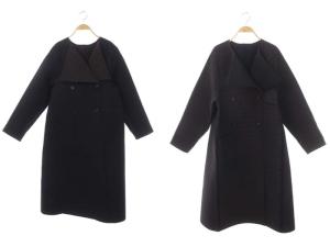 リバーシブルボンディングコート チェック柄 38 紺