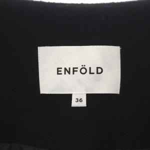 ENFOLD アッシュクビーバー Aラインコート 36 黒 紺