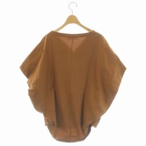 ENFOLD シルケット天竺Vタックプルオーバーカットソー 五分袖 38 茶 ブラウン