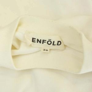 ENFOLD ニット カットソー ハーフスリーブ クルーネック 半袖 38 ホワイト