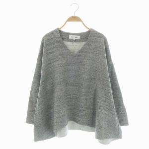 裏起毛 Vネックワイドスウェット トレーナー 長袖 プルオーバー 36 グレー