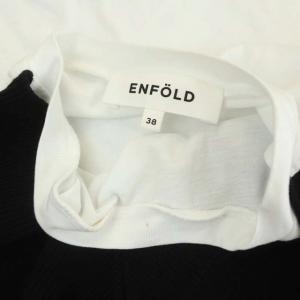 ENFOLD 21AW CUT Layered T/SHIRT レイヤーTシャツ カットソー 七分袖 プルオーバー 38 白 紺 ホワイト