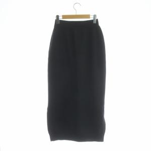 ENFOLD ロングニットタイトスカート ウール 38 チャコールグレー