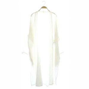 コットンオーガンジーガウン カーディガン シアー 38 オフホワイト