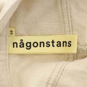 nagonstans 21AW Cotton/Linenカツラギ Modest デニム パンツ テーパード リネン混 ハイライズ 36 ベージュ