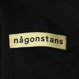 nagonstans CO Jersey Asymmetry ワンピース ロング 半袖 フレア 切替 イレギュラーヘム イレヘム 38 黒 ブラック