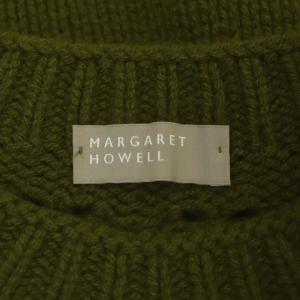 MARGARET HOWELL ウールカシミヤ モックネック ニットプルオーバー セーター 長袖 2 カーキ