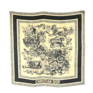 トワル ドゥ ジュイ ソヴァージュ スカーフ シルク ベージュ ブラック