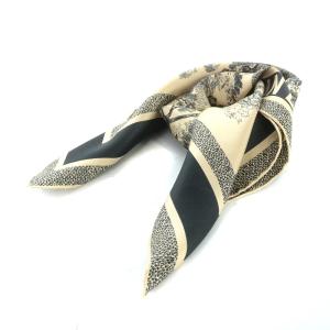 Christian Dior トワル ドゥ ジュイ ソヴァージュ スカーフ シルク ベージュ ブラック