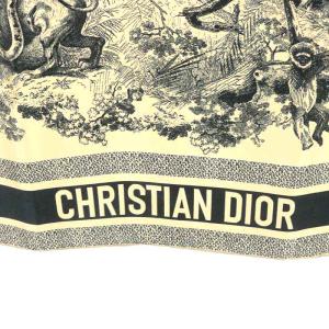 Christian Dior トワル ドゥ ジュイ ソヴァージュ スカーフ シルク ベージュ ブラック